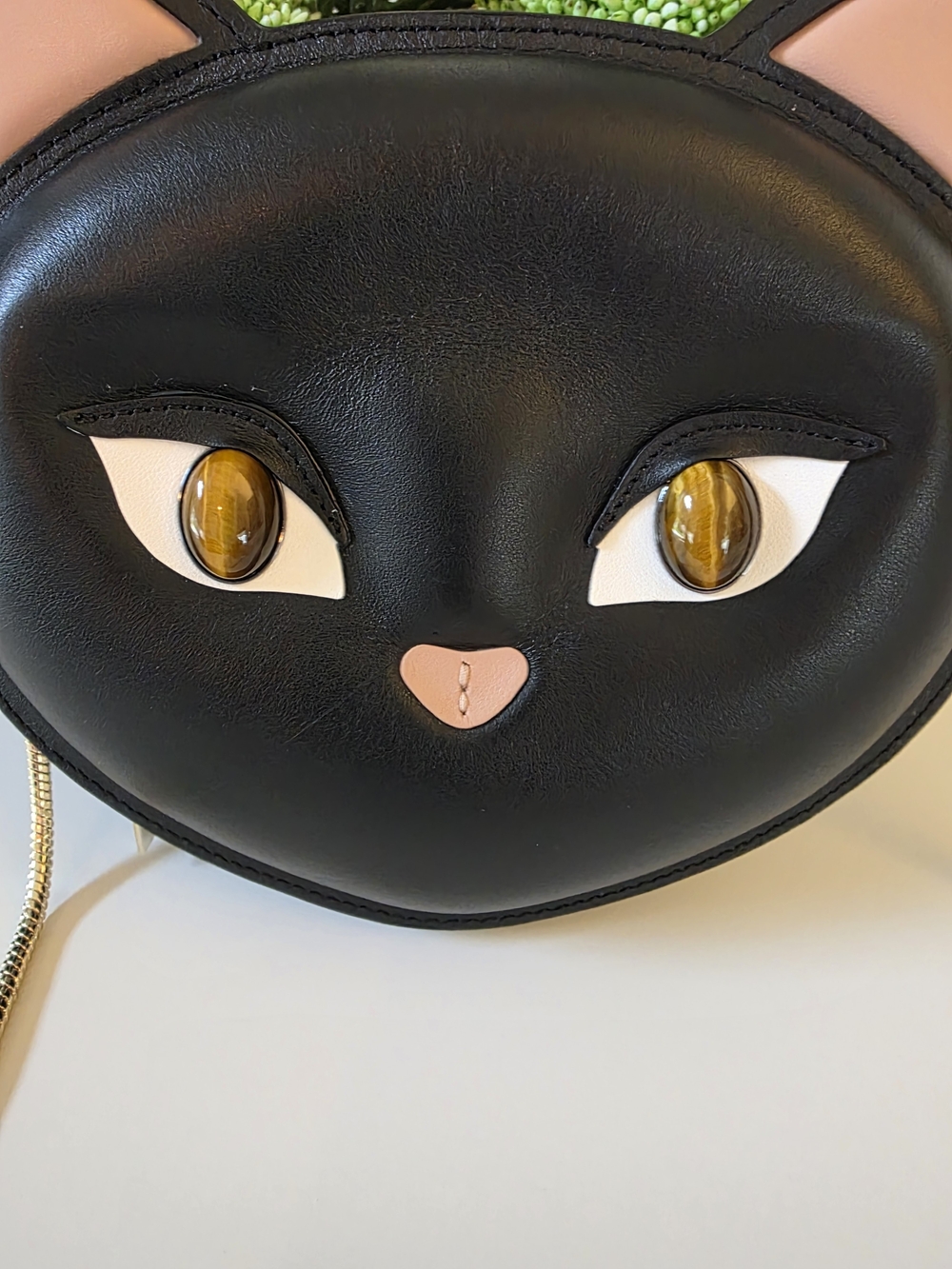 Kate Spade Meow Cat Crossbody Black Leather Chain Bag - Picture 8 of 13